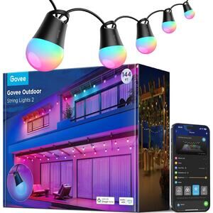 Govee Smart Outdoor String Lights 2 RGBICW 144ft WiFi Alexa Google App Patio